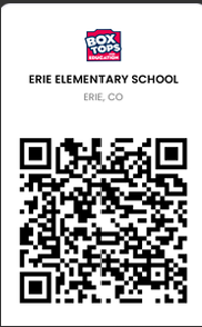 Scan to link Erie Elementary in the Box Tops app